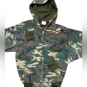 Vintage Army Camo Ace Sportswear Zip Up Thrashed Jacket Men’s/Unisex Sz M Grunge